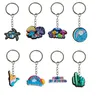 Andere Modeaccessoires Blue -Serie Keychain -Paar Rucksackschlüsselketten für Frauen coole Farben Charakter mit Armbandkette Kid Boy OT9ES