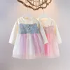 Robes de fille mode gamine robe fille tutu robe de bal robe princesse mariage midtu costume formel village vestiment