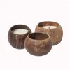 Ljushållare Coconut Shell Holder Candlestick Natural Bowl Desk Organizer (ingen ljus) Heminredning