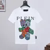 フィリッププレーンTシャツラグジュアリーブランドメンズクリスタルファッションオリジナルデザイン夏の高品質Plein Skull PPクラシックラインストーンTシャツストリートウェアカジュアルウェア