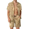 Men's Tracksuits Old Globe Men Sets Vintage Casual Shirt Set Hawaii Vacation Shorts Summer Design Suit Two-piece Clothes Plus Size