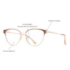 Zirosat 8611 Cat Eye Optical Alloy Gelglas Frame For Women Glasses RECABLE SPECTACLES FULL RIM 240423