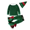 Clothing Sets 3Piece Spring Fall Children Clothes Baby Girls Outfit Red Fleece Top Flared Pants Hat Christmas Boutique Kids Set BC271