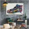 Gemälde Schuhe malen moderne ITI Street Art Leinwand Malereiemaler -Druck -Wandbild für Wohnzimmer Wohnzimmer Dekor frameless Drop DHV58 DHV58