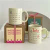 Mokken Creative Ceramic Cup Gift Box Exclusive Birthday Cake Jubileum Handgeschreven paar met weerstand op hoge temperatuur