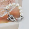 Бренд Westwood High-end Punk Style Bracelet с полными алмазными U-образными застежками и Saturn Pearls Nail