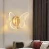 Lampa ścienna Luster LED LED SPOFNE Motylowe kinkiety do sufitu kuchnia nocna Dekor salonu Nordic Acryl AC220V