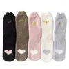 Women Socks Lovely For Kawaii Thicken Cashmere Middle Tube Sweet Girls Soft Warm Outwear Floor Wear