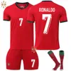 Soccer -Sets/Trailsuits Herren Trailsuits 2024 Cup Portugal Football Anzug Set Nr. 7 C Ronaldo Trikot Nr. 8 B Fee Jersey Childrens Richtige Ausgabe Set