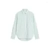 Koszulki damskie nordyckie styl wczesnej wiosny 2024 Casual Lose Single Bered Long Sleved Shirt