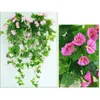 Decorative Flowers Morning Glory Wall Hanging Artificial Fake Plants Flower Basket Garland For Home Wedding Parties Decor