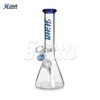 Becher Bong Kopfige Glaswasserpfeife Hittn beliebt 10 Zoll Glasrauchrohr mit 14mm Joint Blaublau Pink Grün 420 Heißer Verkauf