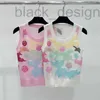 Chars pour femmes concepteur de camis 24 été nouveaux petits petits parfums de couleur de couleur fleur de fleur épissée sans manches