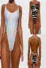 Print Swimwear Femmes One Piece Bandage Bandage Backless Sweet Biquini Bathing Fssuile One-Piece Suite7313338