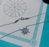 Fashion Jewelry Simple 925 Silver Snowflake Shape Party Clavicule Chain Diamond Lady Collier Collier Pendant Gift4013579