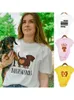 Koszulka damska Y2K Aesthetic Summer Loose T-shirt I Love Dachshunds Kobiety Krótki grafik graficzny HARAJUKU KAWAII DID DRITR Odzież TS Y240509