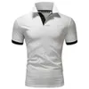 Polos masculins New Mens Polo Colord Colord Color Slim Fit Slim Summer Top Q240509