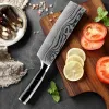 Coltello da 7 pollici di nakiri ultra affilato High Copone da chef in acciaio al carbonio manico ergonomico, coltelli da cucina professionale da cucina da cucina da cucina