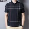 Summer Short Sleeve Polo Tshirt Male Casual Clothing Ice Silk Shirt Formal Plaid Tops 240429