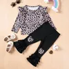 Ensembles de vêtements Toddler Girl Clothes Set Ruffle T-shirt Leopard Prints Top Fared Pantal