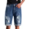 Dames shorts Jean voor vrouwen met hoge taille trendy casual noodlijdende rekbare denim lange gescheurde zoom