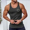 T-shirts masculins Été Nouvelle tendance décontractée en tricot vertical rayures fitness sports décontractés pour hommes slims