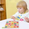 Holzpuzzle Montessori Spielzeug für Baby 1 2 3 Jahre alt Kinder Alphabet Zahlenform Matching Games Kinder frühe Bildungsspielzeug 240509