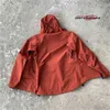 Designers märke Windbreaker Hooded Jackets Herrens medeljacka med full dragkedja i rött