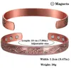 Bracelet magnétique en cuivre pur Men d'arthrite Aimments réglables Femme Femme Thérapie Cuff