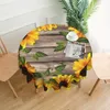 Table Cloth Sunflower Print Decoration Living Room Kitchen Dustproof Round Tablecloth Holiday Outdoor Party Dinner Accessories