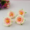 Dekorative Blumen 20pcs 5 cm Stoff Tee Rosen Seidenblumköpfe für DIY Accessoires Girlandkranzbogen Hochzeits Armband Kopf Ring