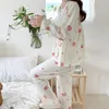 Dames slaapkleding losse pyjama sets vrouwen dagelijks mooie pak printen zoete schoolmeisjes Koreaanse stijl dames lente comfortabel