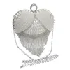 Tasarımcı-parmak yüzüğü rhinestones düğün el çantası kalp şeklinde elmaslar kadın akşam çantaları zincir omuz çantası gün boncuk küçük çanta 263d