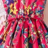Kız Elbiseler Asılı Boyun Çiçek Kızlar A-line Dantel Yukarı Kolsuz Elegant Elbise Baskılı Günlük Giysiler Çocuk Günlük Bahar Yaz