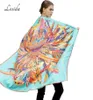 Sicure de soie Lesida femmes grandes châles châles à imprimé plumes stoles carré bandana marque de luxe kerchief foulard femelle loulard 1306 2112221891796