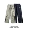 Herrbyxor American Straight Mountain Pants Mens Korean Version Loose and Handsome Casual Design Pancered Mop Wide Leg Pantsl2405
