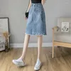 Signe 2024 Spring Summer Autumn Fashion Casual Skirt Sexy Womir Woman femminile ol Long Denim Bpy6360