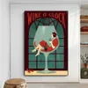 Cartoon Fruit Juice Rum Food Art Poster Frameless Cowhide Club Bar Paper Retro Poster Wall Art Painting Bedroom Learning Stickers J240505