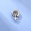 Бруши феминизм эмалевые штифты серебряный цвет кулак женская власть вдохновляющие лацкатные металлические значки вдохновлять ювелирные украшения оптом