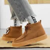 Lässige Schuhe Retro Brown für Männer Knöchelstiefel High Top Männer Winter Sneakers bequeme Wildleder -Leder -Chaussure Hommes