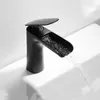 Grifos de fregadero de baño cuenca grifo de latón blanco type waitfall grifo de una sola manija de agua fría torneira