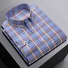 Plus maat 6xl 100% puur katoen Oxford Mens lange mouwen shirt slanke fir formeel gewoon shirt wit kantoor tops item 240507