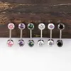 Anneaux de mamelon 2pcs Bijoux de piercing de mamelon de zircone cubique 316L Anneaux de mamelon en acier inoxydable Harbell Crystal Ball Piercing Shield 14G Y240510