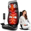 Shiatsu nek en rugmassager met warmte - 3D kneden diep weefsel elektrische massagestoelkussen met hoogte afstelstoel kussen trilling voor spierpijnverlichting