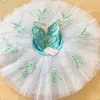 Vestido profissional de desempenho de balé infantil Tutu Shairgen Galze Skirt Girls Swan Lake Ballet Performance Dress 240509