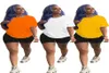 夏の服の女性ジョガースーツの衣装2ピースセット半袖Tシャツショーツカジュアルホワイトトラックスーツプラスサイズスポーツウェア319469413