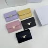 Designer Luxury Card Bag Tri-Fold Solid Color Printed Letter Wallet Multi-kortplats Solid Color Coin Wallet