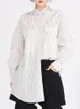 Women's Blouses XIWEN 2024 Spring Simple Commuting Style Design Feel Loose And Casual Versatile Mid Length Striped Shirt Top