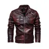 Neue Herrenlederjacken Herbst und Winter Casual Motorrad Slim PU Jacke Biker Leder hochwertiger Mode warmer Mantel