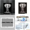 Schilderijen schilderen wilde dieren zwart -witte Afrikaanse olifanten canvas posters print moderne muur kunst foto woonkamer cuadros dro dhnm0